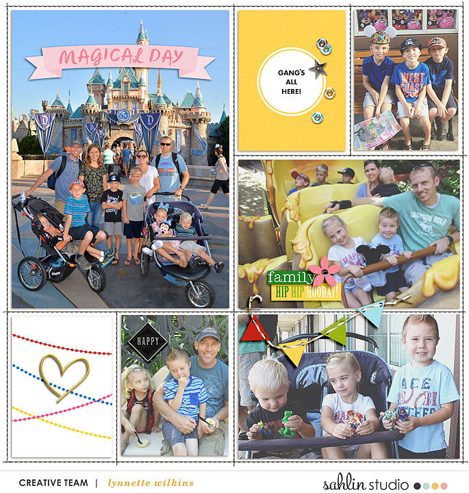 Magical Day digital project life double page using Project Mouse (Celebrate) by Britt-ish Designs and Sahlin Studio