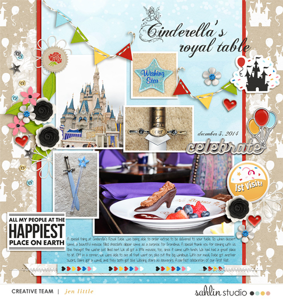 Cinderella's Royal Table digital scrapbooking layout using Project Mouse (Celebrate) by Britt-ish Designs and Sahlin Studio