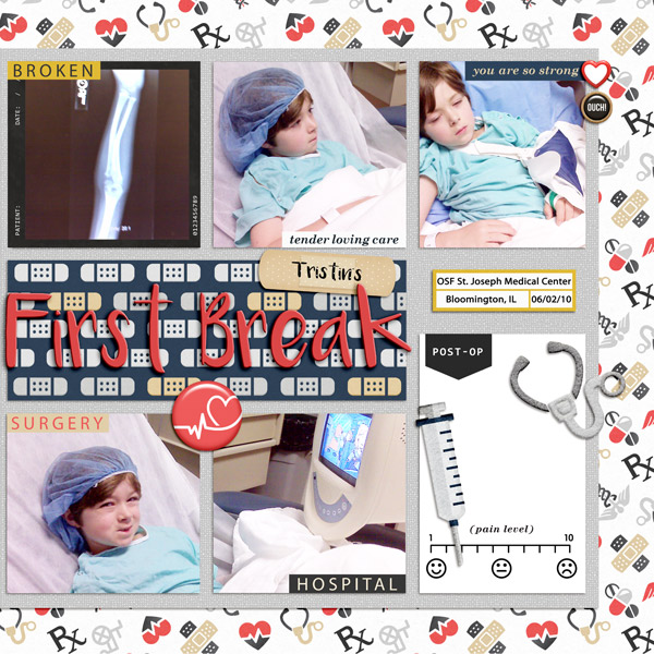 digital scrapbooking double page using Ouch (Kit) by Sahlin Studio