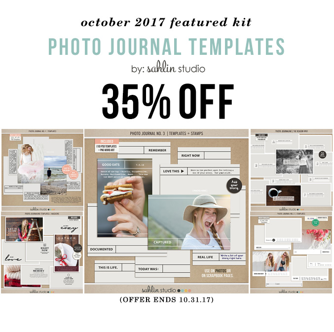 October Featured Product: Photo Journal Templates by Sahlin Studio