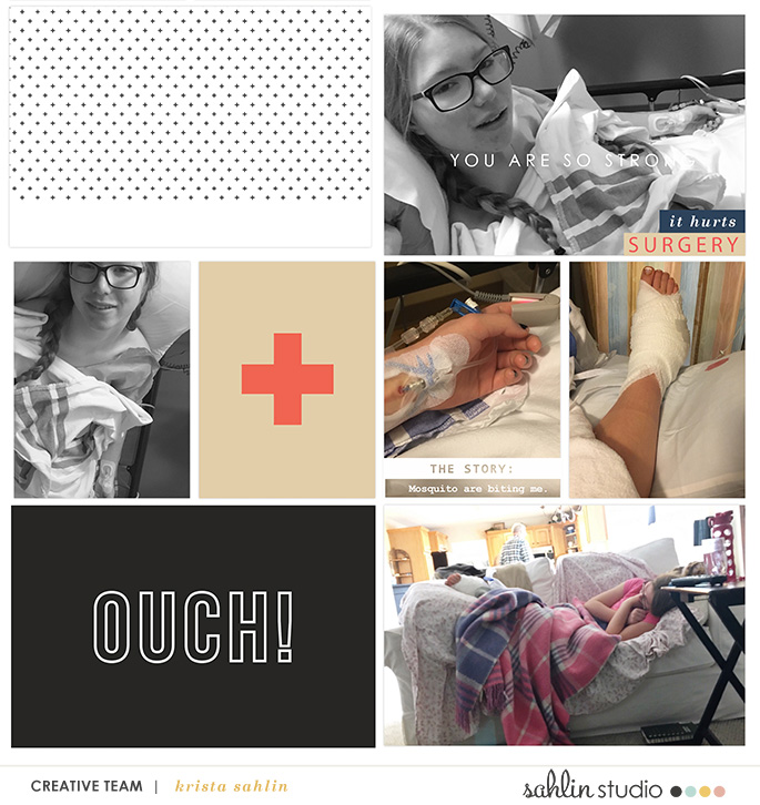 Project Life page using Ouch by Sahlin Studio - Perfect for scrapbooking your hospital, doctor, er, ouch moments!!