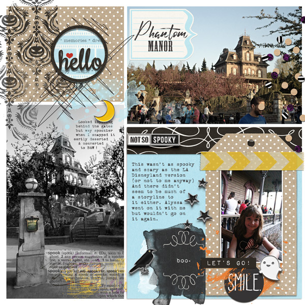 Digital project life scrapbooking page using Project Mouse (Halloween): Artsy & Pins by Britt-ish Designs and Sahlin Studio