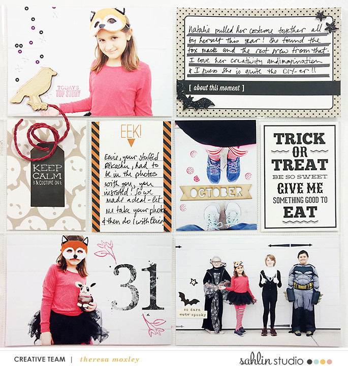 Hybrid project life double page using Project Mouse (Halloween): Artsy & Pins by Britt-ish Designs and Sahlin Studio