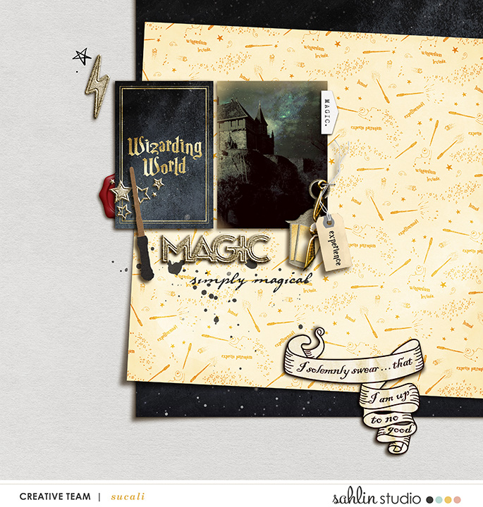 Digital scrapbooking page using Project Mouse (Wizarding) by Britt-ish Designs and Sahlin Studio