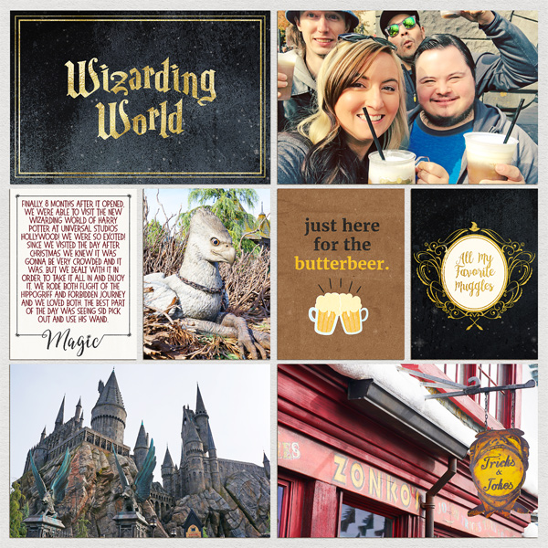 Digital project life page using Project Mouse (Wizarding) by Britt-ish Designs and Sahlin Studio