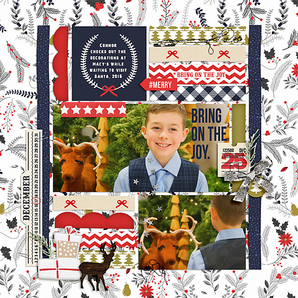 Christmas digital scrapbooking layout using December collection by Sahlin Studio
