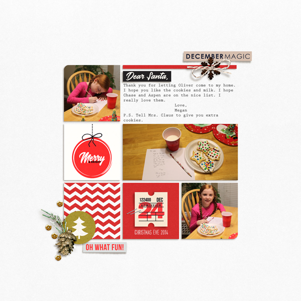 Christmas digital scrapbooking layout using December collection by Sahlin Studio