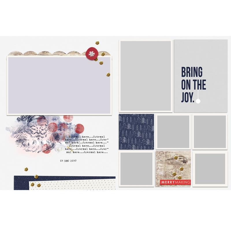 December Foundation Digital Scrapbooking Pages - Perfect for Project Life / December Daily / Document Your December Albums using December collection by Sahlin Studio