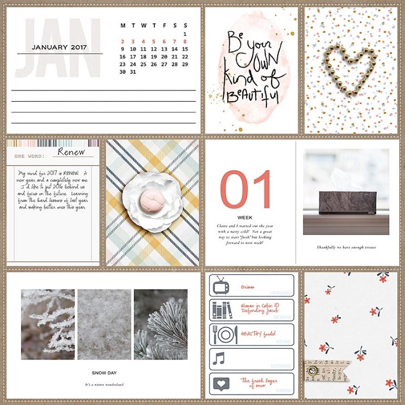 Project Life page using 4x6 Monthly Cards No.1 by Sahlin Studio - Perfect Calendar Monthly Cards for your Project Life album!!