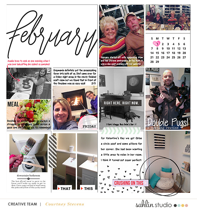 Project Life digital page using 4x6 Monthly Cards No.1 