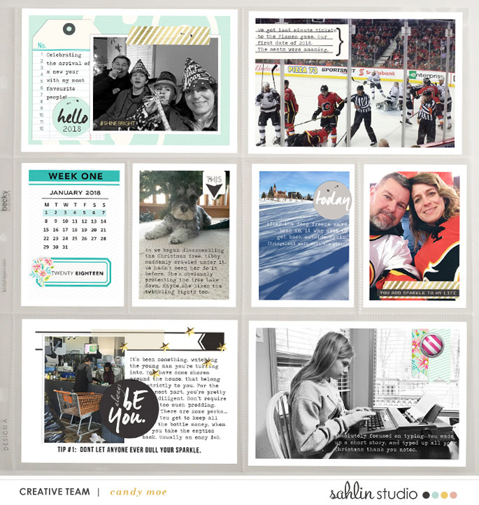 Project Life hybrid page using 4x6 Monthly Cards No.1 