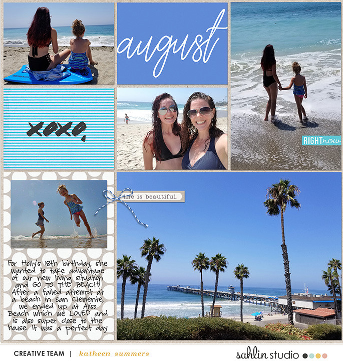 Project Life digital page using 4x6 Monthly Cards No.1 
