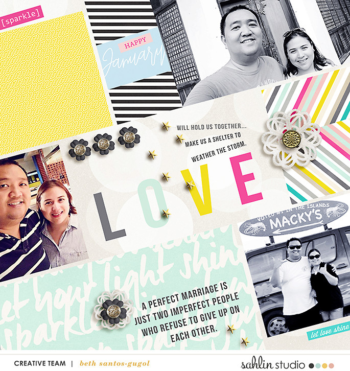 Project Life hybrid page using 4x6 Monthly Cards No.1 