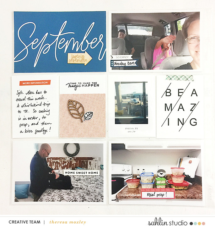 Project Life hybrid page using 4x6 Monthly Cards No.1 