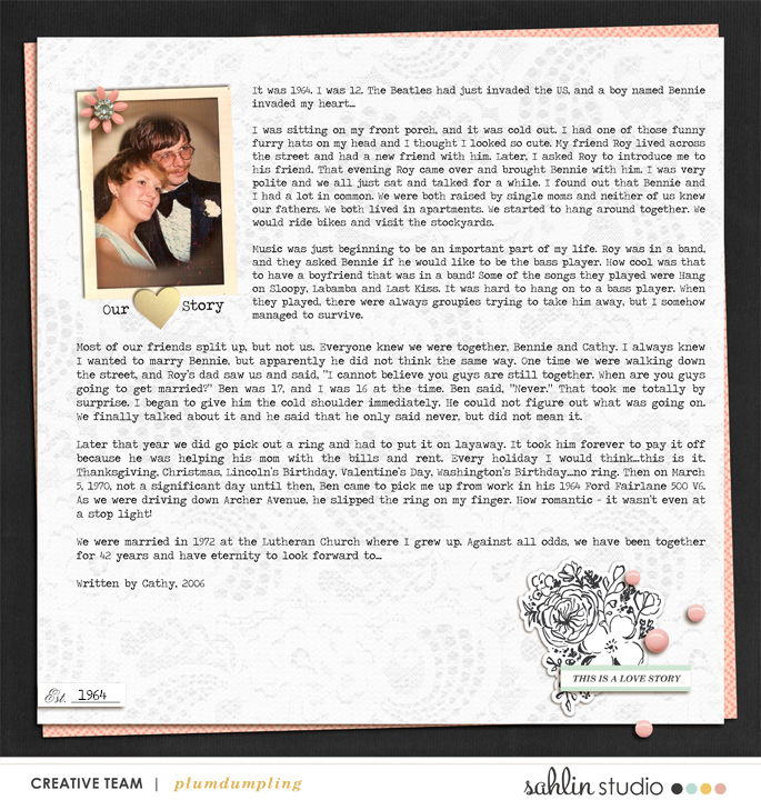 digital scrapbooking layout created by plumdumpling featuring Me & You by Sahlin Studio