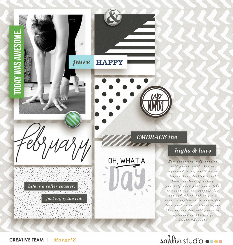 digital scrapbook layout created by margelz featuring March 2018 FREE Template by Sahlin Studio