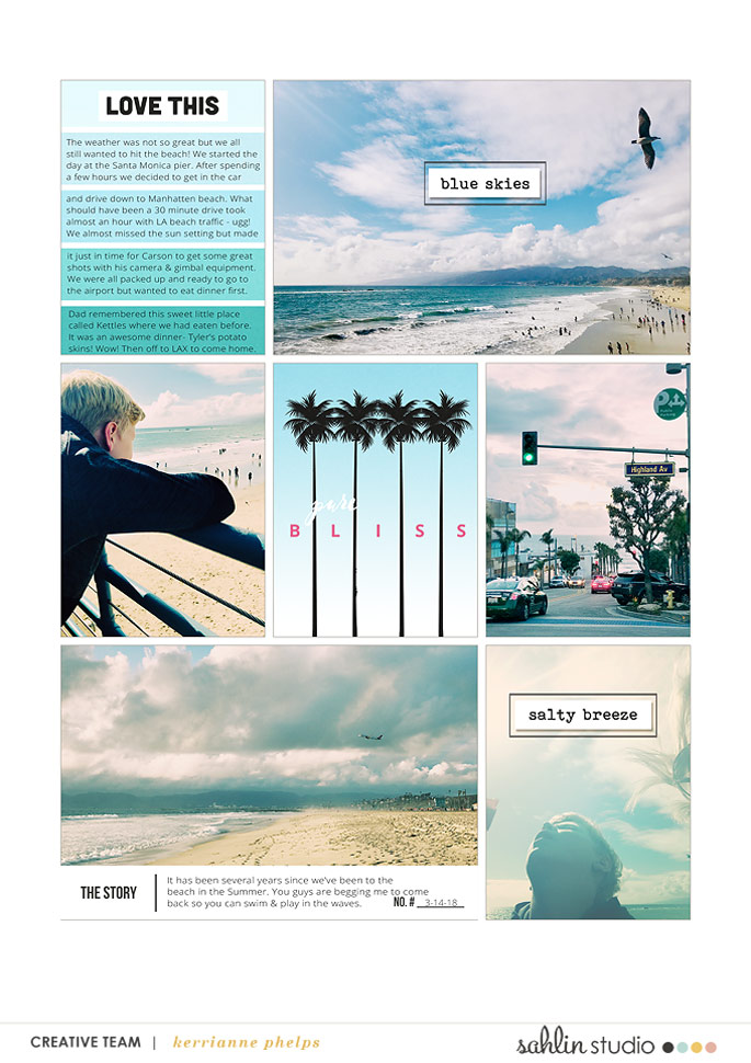 Beach digital project life double page using Project Mouse (Paradise) by Britt-ish Designs and Sahlin Studio