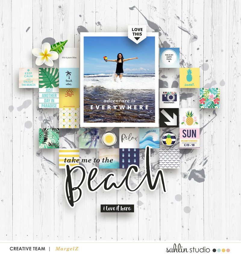 Beach digital scrapbooking page Project Mouse (Paradise) by Britt-ish Designs and Sahlin Studio