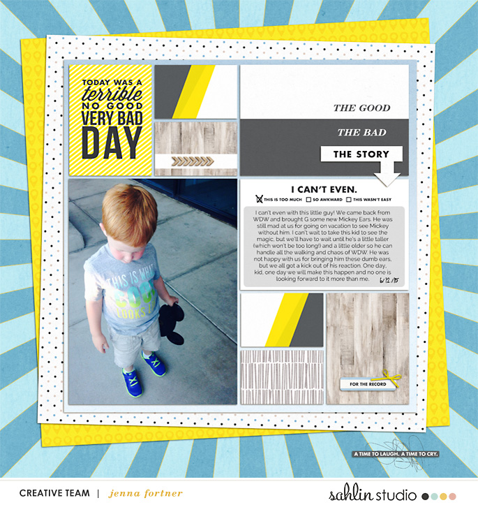 digital scrapbook layout created by Jenna featuring Rough Times by Sahlin Studio