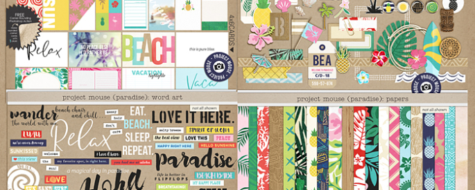 Project Mouse (Paradise): Journal Cards by Britt-ish Designs and Sahlin Studio - Perfect for your Project Life / Project Mouse albums for documenting your Hawaii, Lilo, Moana cruise or vacation scrapbooking pages.