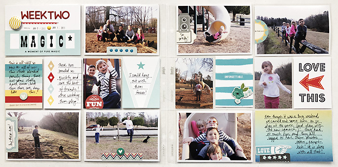 Hybrid project life double page using Project Mouse (Boardwalk): Elements by Britt-ish Designs and Sahlin Studio