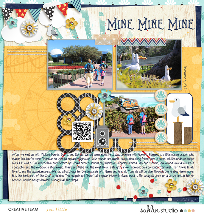 Digital scrapbooking page using Project Mouse (Boardwalk): Elements by Britt-ish Designs and Sahlin Studio