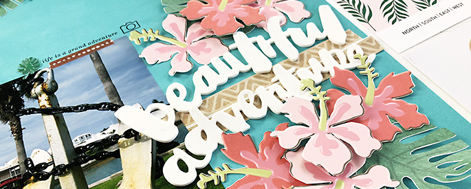 Sahlin Studio Creative Team Theresa Moxley | Bermuda Honeymoon Album Creating Hybrid Embellishments