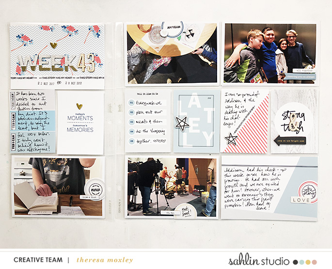 hybrid scrapbooking layout created by theresa moxley featuring For Real by Sahlin Studio
