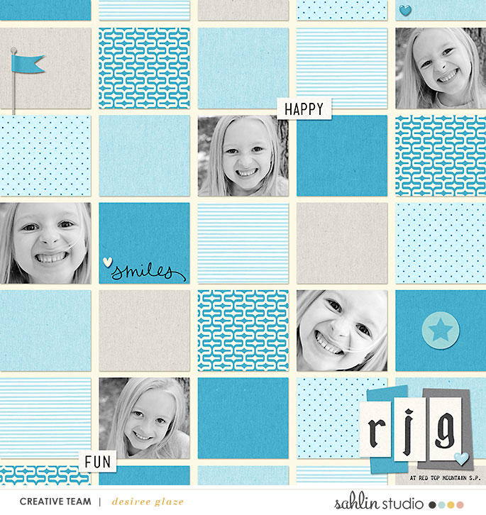 digital scrapbooking layout created by glazefamily3 featuring June 2018 FREE Template by Sahlin Studio