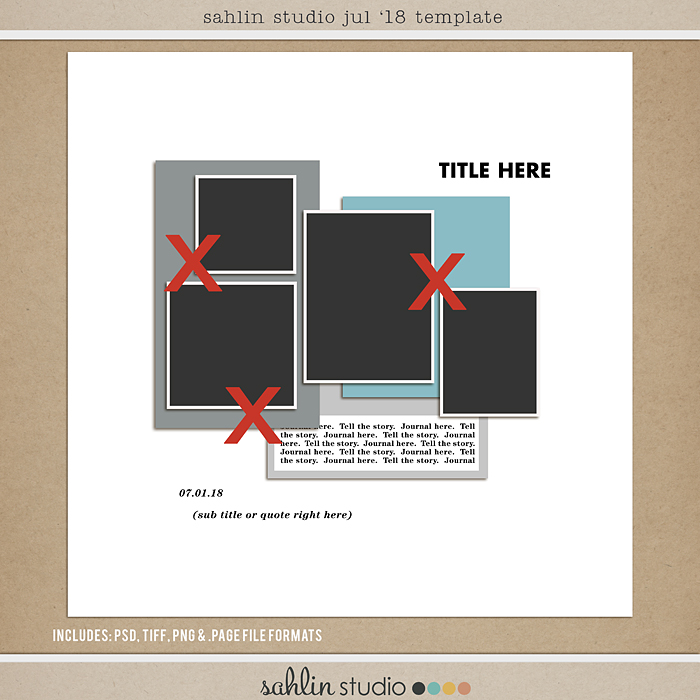 Sahlin Studio, Digital Scrapbooking DesignsFREE Digital Scrapbooking  Template / Sketch, June '23 - Sahlin Studio