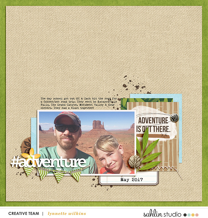digital scrapbooking layout created by lynnette featuring August 2018 FREE Template by Sahlin Studio