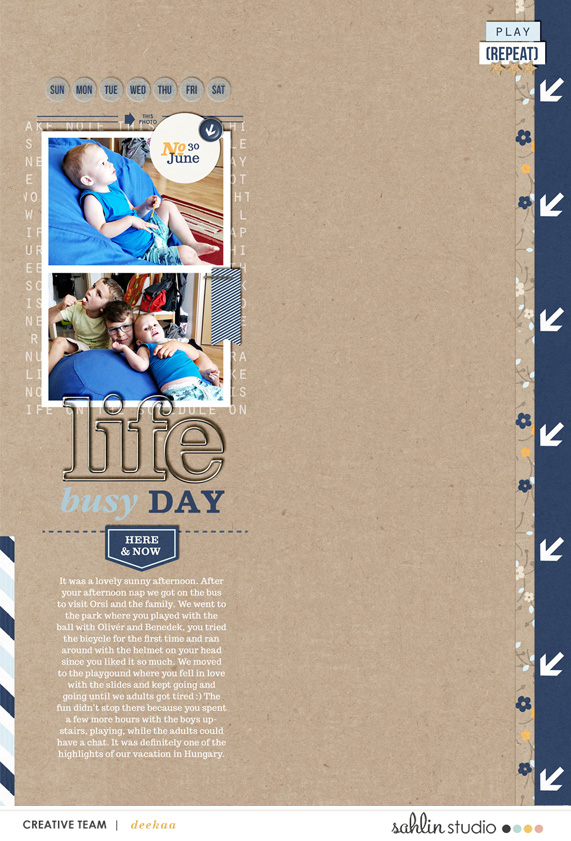 digital scrapbooking layout created by deekaa featuring The Everyday Routine by Sahlin Studio