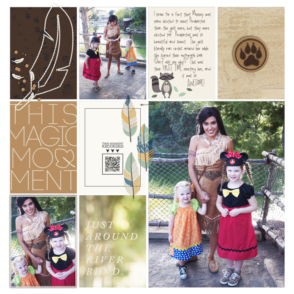 Disney Pocahontas digital scrapbook Project Life page Project Mouse (Wilderness) by Britt-ish Designs and Sahlin Studio