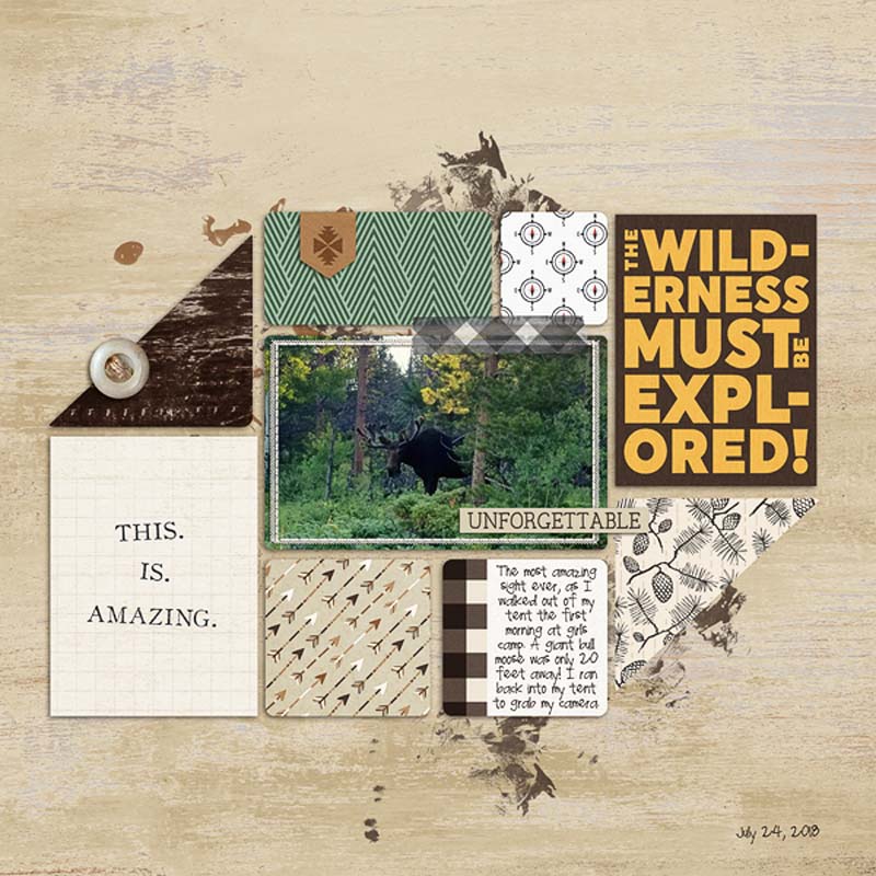 The Wilderness Must be Explored! digital scrapbook page Project Mouse (Wilderness) by Britt-ish Designs and Sahlin Studio