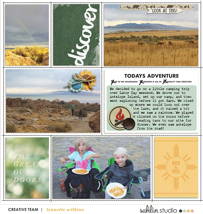 Adventure is out there - Camping digital scrapbook Project Life page Project Mouse (Wilderness) by Britt-ish Designs and Sahlin Studio