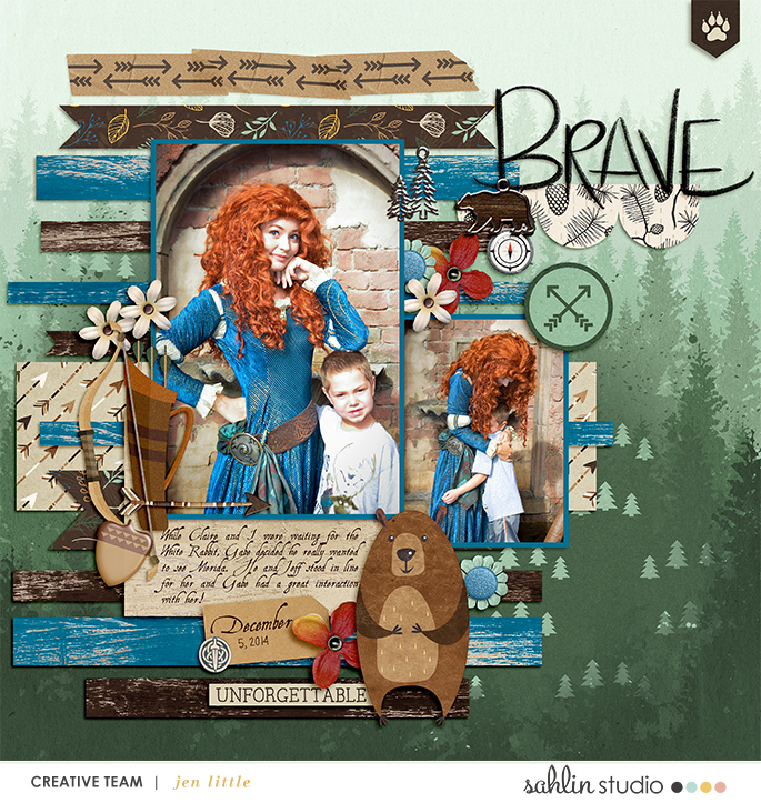 Disney Brave Merida digital scrapbook page Project Mouse (Wilderness) by Britt-ish Designs and Sahlin Studio