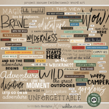 Project Mouse (Wilderness): Word Art by Britt-ish Designs and Sahlin Studio - Perfect for scrapbooking your travels in the wilderness camping, At Wilderness Lodge, Merida Brave, Pocahontas or Chip and Dale in your Project Life albums!!