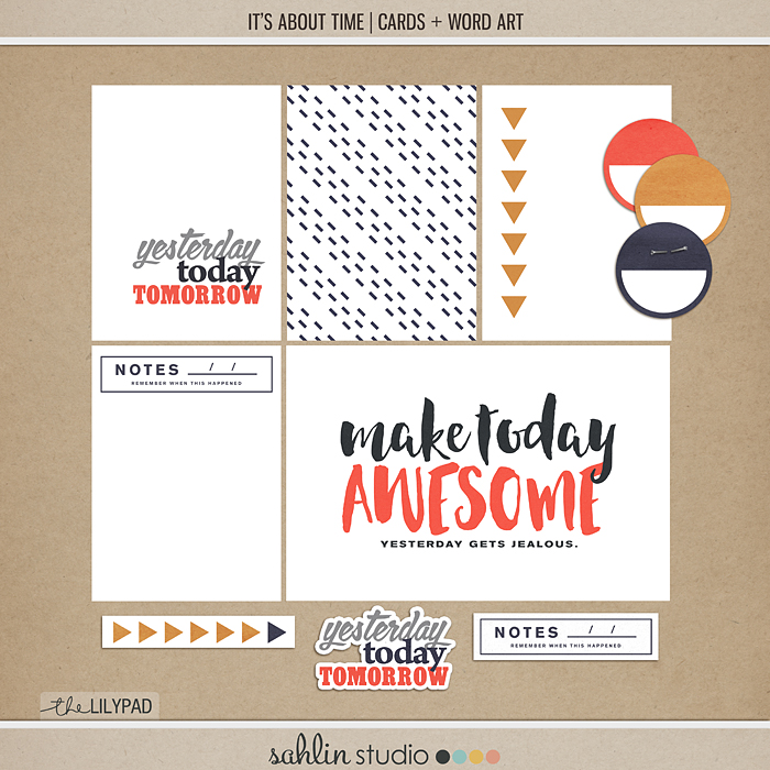 It's About Time | Journal Cards and Word Art by Sahlin Studio - Perfect for your Project Life album!