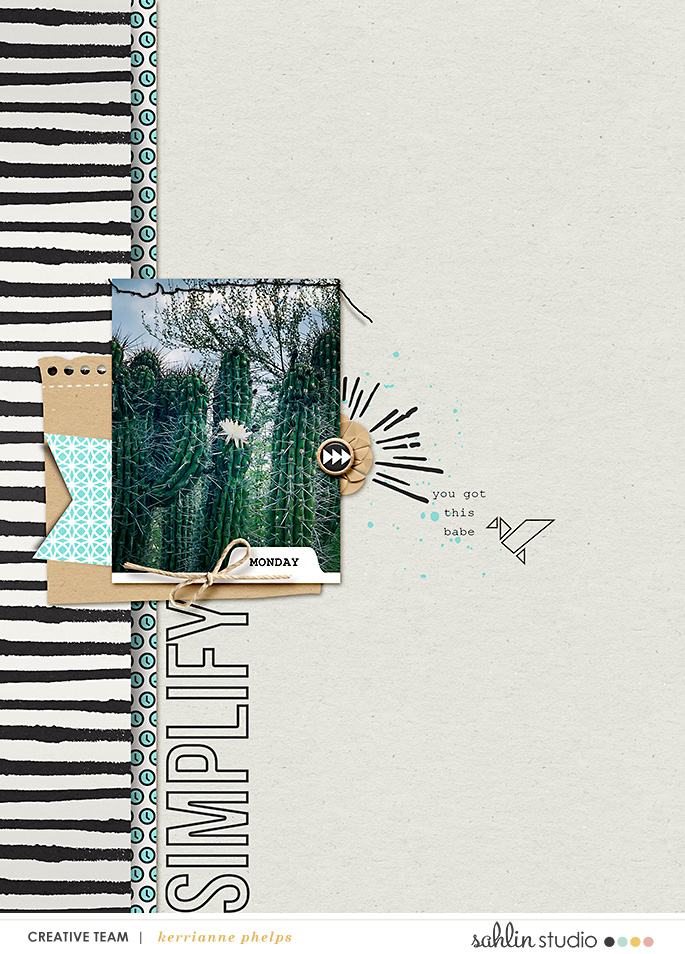 Simplify digital scrapbook page Snapshots Photo Templates by Sahlin Studio