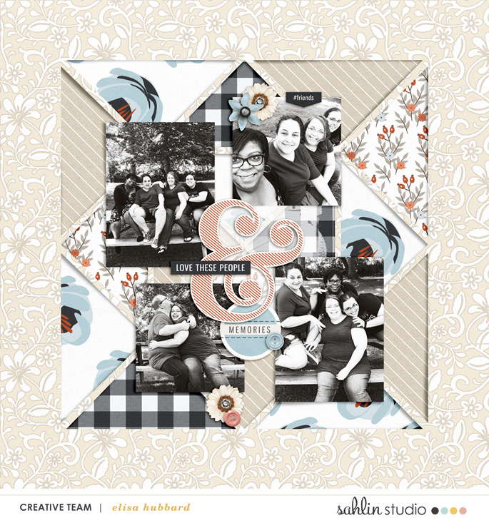 Love These People digital scrapbook page using Gather | Kit and Journal Cards by Sahlin Studio 