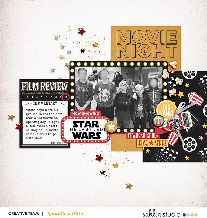 Movie Night digital scrapbooking layout using Project Mouse (Movies) by Britt-ish Designs and Sahlin Studio