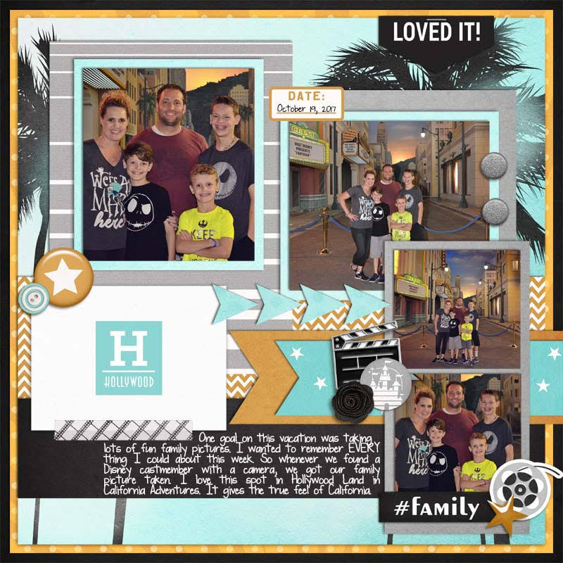 Hollywood Studios digital scrapbooking layout using Project Mouse (Movies) by Britt-ish Designs and Sahlin Studio