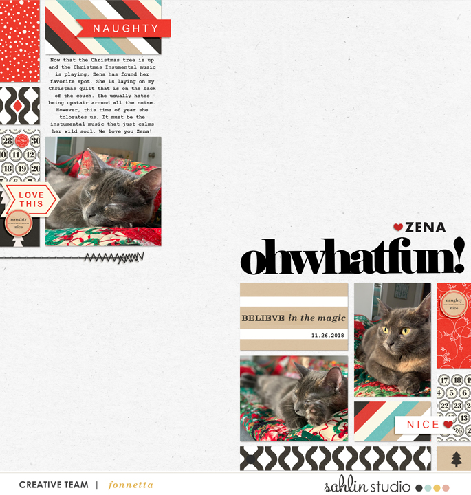 digital scrabooking layout created by fonnetta featuring December 2018 FREE Template by Sahlin Studio