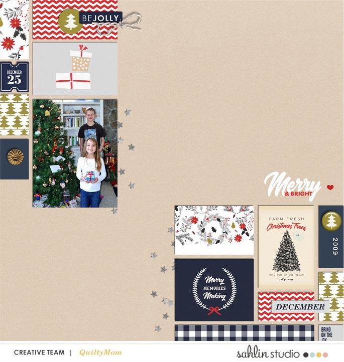 digital scrabooking layout created by Quiltymom featuring December 2018 FREE Template by Sahlin Studio