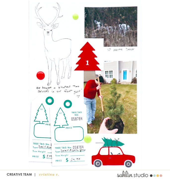 December Daily page using the Home for the Holidays collection by Sahlin Studio - Perfect for Christmas!