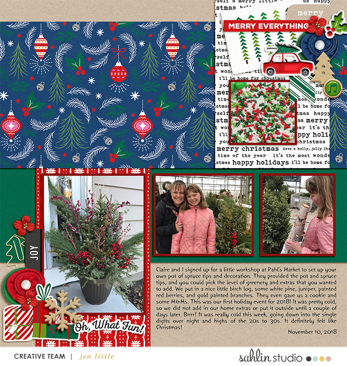December / Christmas digital scrapbook page Home for the Holidays collection by Sahlin Studio - Perfect for Documenting Your December (DYD) or your Christmas!