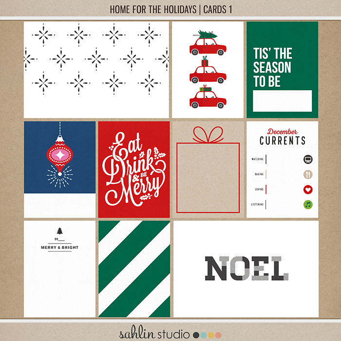 Home for the Holidays (Journal Cards 1) by Sahlin Studio - Perfect for scrapbooking your December daily albums, Document Your December or Christmas albums!!