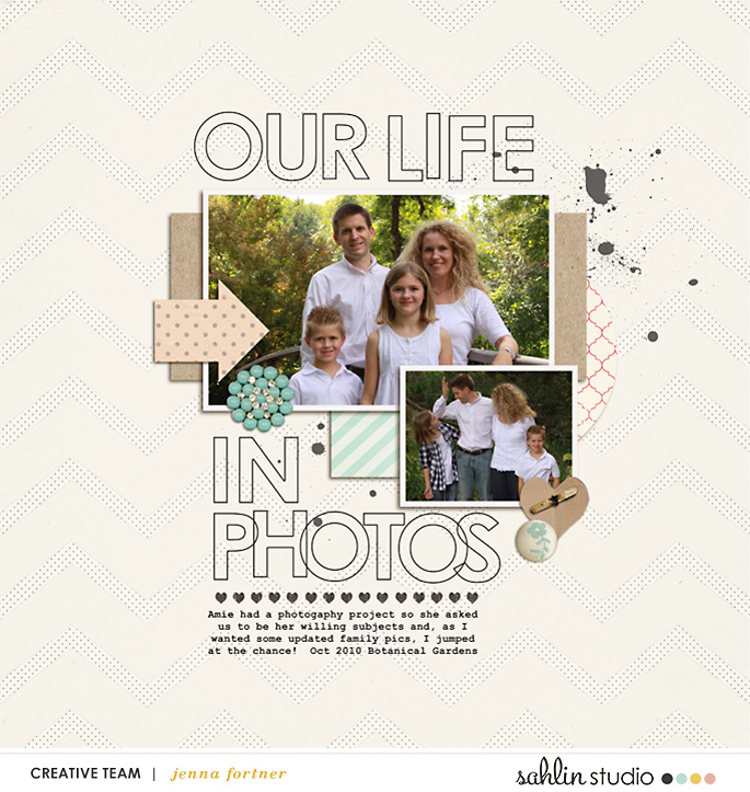 digital scrapbooking layout created by jenna featuring January 2019 FREE Template by Sahlin Studio