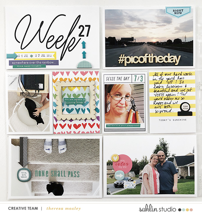 hybrid scrapbooking layout created by larkindesign featuring 4x6 Weekly Cards No. 1 by Sahlin Studio