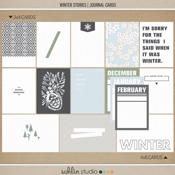 Winter Stories | Journal Cards by Sahlin Studio - Perfect for your outdoor, winter and snow photos!!
